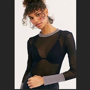 Free People Stella Mesh Top Size Small